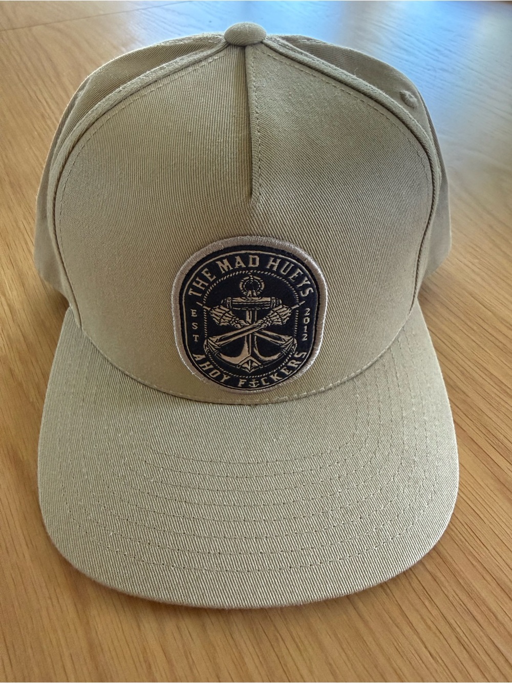 The Mad Huey’s ‘Ahoy Fvckers’ Khaki Patch Snapback Hat NWOT